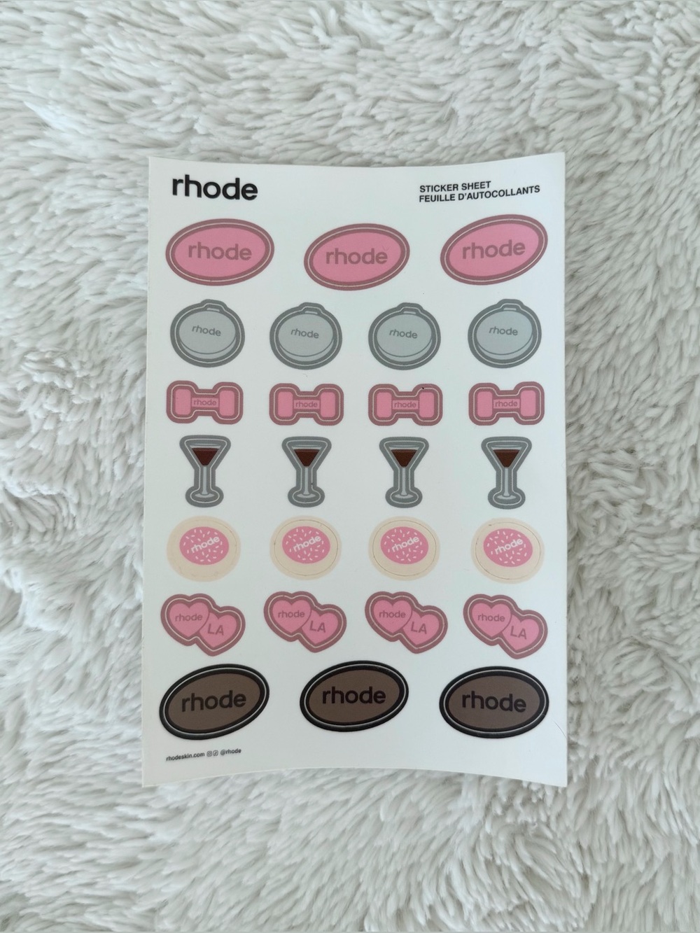 Rhode Limited Edition Sticker Sheet LA Pop Up Sugar Cookie Promo NEW